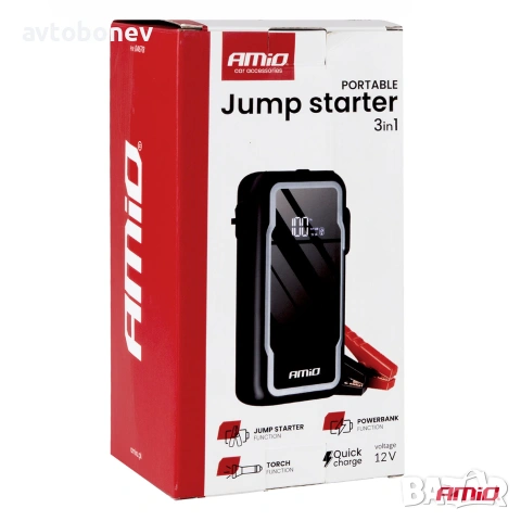 Устройство за бързо стартиране/booster/jump starter AMIO 3 in1-12V/1600A, снимка 11 - Аксесоари и консумативи - 55061579