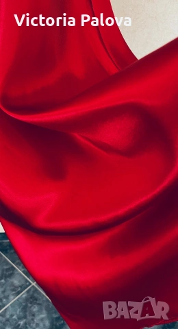 Червена сатенена рокля slip dress Body Zone (KappAhl), размер M, снимка 12 - Рокли - 55162424