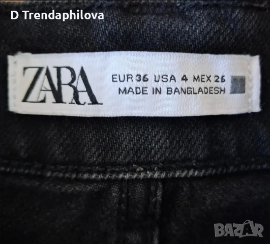 Черни дънкови шорти ZARA с висока талия, снимка 4 - Дънки - 54314341