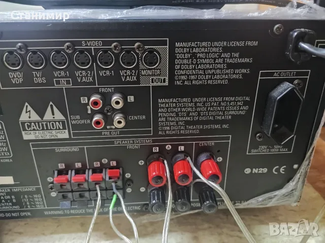 Ресивър за домашно кино Denon AVR-1801 (с дистанционно и инструкция) – Топ състояние!, снимка 9 - Ресийвъри, усилватели, смесителни пултове - 55661322