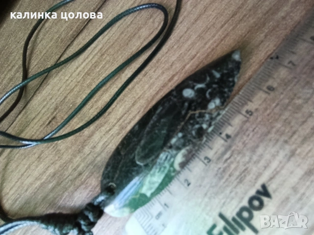 Колие с фосил., снимка 2 - Колиета, медальони, синджири - 54400226