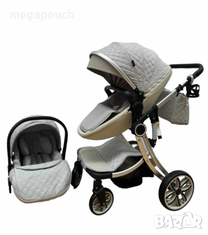 Бебешка количка L-Sun Egg 3в1 с столче за кола, снимка 6 - Детски колички - 54257996