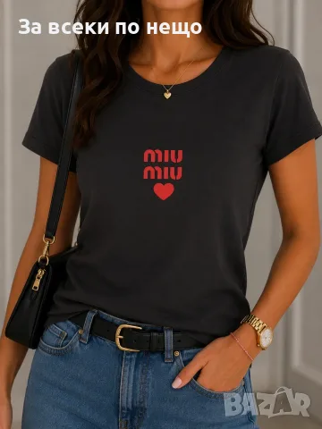 Miu Miu Дамска Тениска👕Дамска Блуза С Къс Ръкав Миу Миу Код A1617, снимка 3 - Тениски - 55356691
