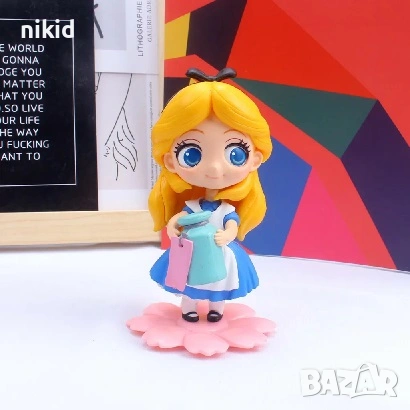 Алиса в страната на чудесата на цвете голяма пластмасова фигурка PVC за игра и торта топер украса, снимка 3 - Фигурки - 54906987