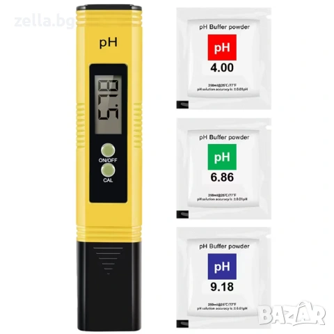 Дигитален pH метър с ATC – Прецизност ±0.01 pH, 2-точкова калибрация, за аквариум, басейн 10205