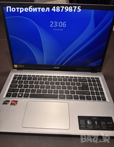 Лаптоп ACER ASPIRE 3-Като нов!, снимка 3 - Лаптопи за дома - 55212448