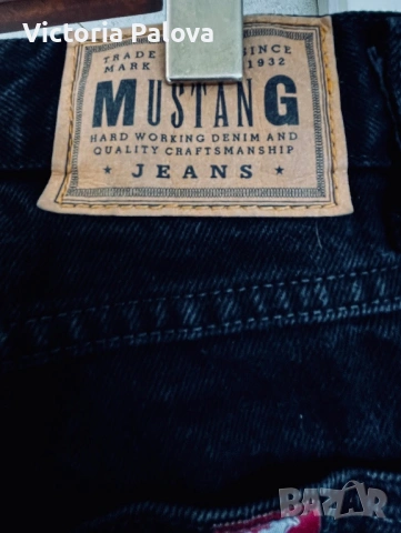 Vintage унисекс дънки Mustang Michigan Jeans / 90s Loose Straight Denim / Heavy Dark Wash, снимка 4 - Дънки - 54569574