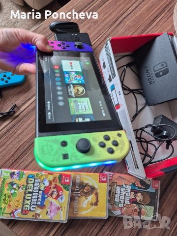 Nintendo Switch пълен комплект +игри, снимка 4 - Nintendo конзоли - 54922356