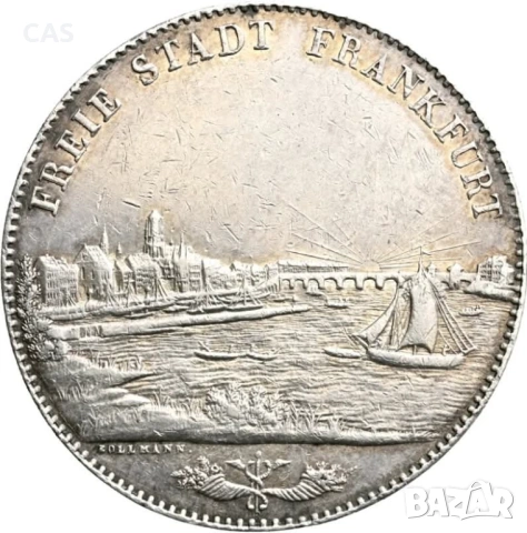 2 Талера 1841 Франкфурт , снимка 2 - Нумизматика и бонистика - 54374209
