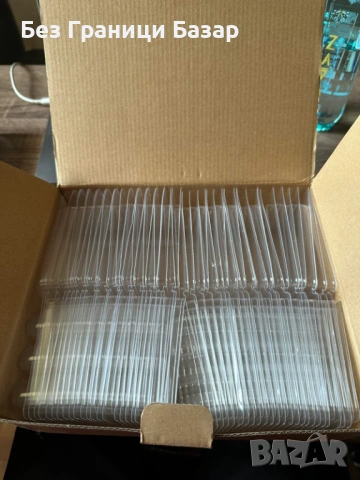 Нови Пластмасови прозрачни кутийки 50 броя с капак за малки изделия