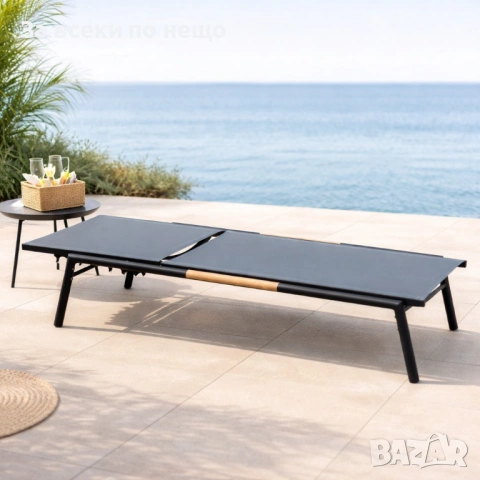 Градински шезлонг с 5 позиции – Бял или Черен, 200 см Код P2203, снимка 2 - Градински мебели, декорация  - 54198478