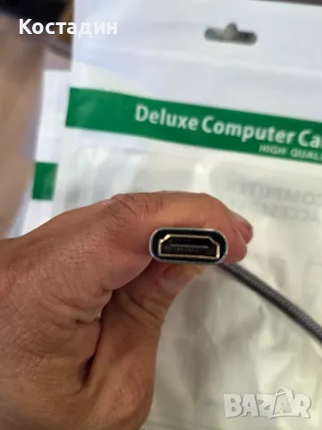 4K HDMI към HDMI удължителен кабел / адаптер с метални корпуси и текстилна оплетка, снимка 2 - Кабели и адаптери - 55682636