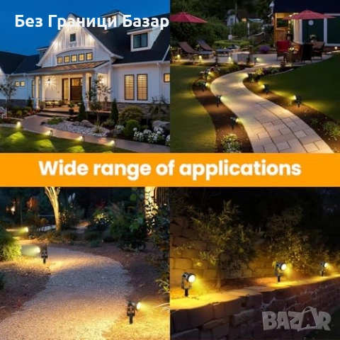 Нови лампи 6 броя LED градински спотове IP68 20 м 3200K външно осветление двор алея, снимка 8 - Лед осветление - 54470056
