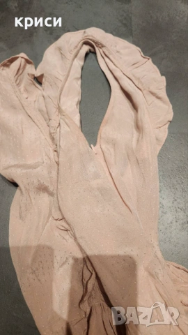 Дамска дълга рокля H&M цвят праскова размер 36, снимка 5 - Рокли - 54056943