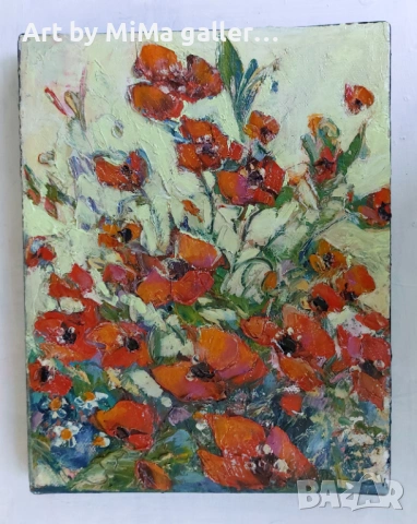 Макове: Art by MiMa, картина, маслени бои/платно, текстура, мак,червени цветя, kartina, Art by MiMa