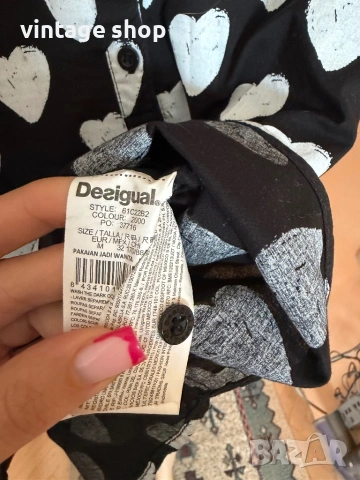 Риза с десен сърца Desigual, размер М, снимка 9 - Ризи - 54461502