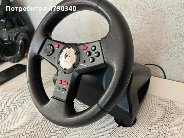 Волан С Педали Logitech Vibration PC, снимка 4 - Джойстици и геймпадове - 54988777
