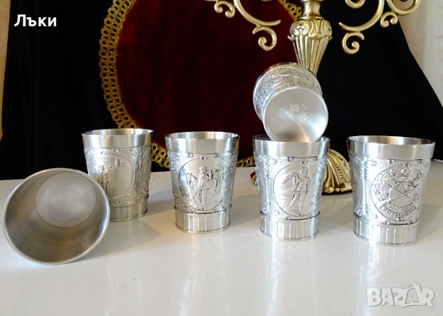 Калаени чаши за вино Ангел,Тръбач,Пушки. 