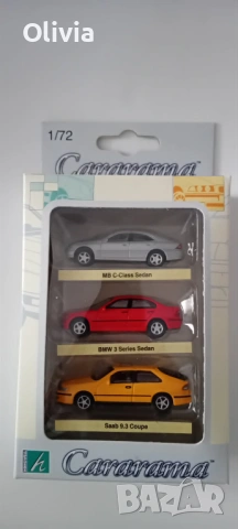 1:72 Cararama, Mercedes, Land Rover, BMW, VW, T1 porsche set