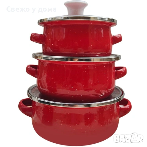 Комплект от 3 тенджери - 16см, 18см, 20см, снимка 7 - Съдове за готвене - 54170913