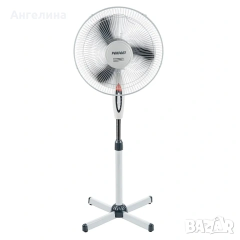 Вентилатор на стойка 16'' Perfect FM-3212, 40W, бяло-сиво