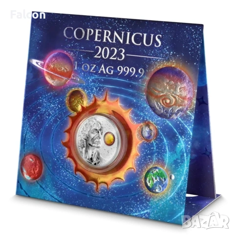 1 унция сребърна инвестиционна монета - 5 EUR Малта 2023 - Николай Коперник, снимка 3 - Нумизматика и бонистика - 54570520