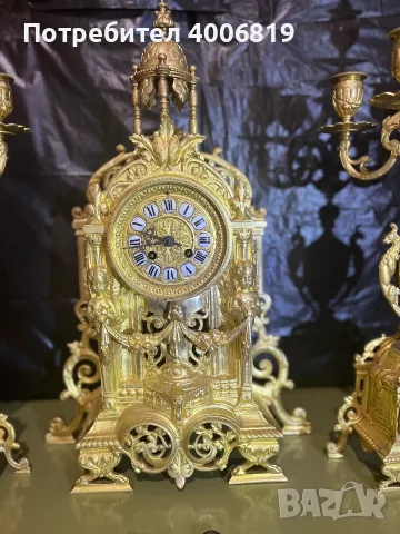 Автентичен френски каминен часовник  Louis XVI – позлатен бронз (Ormolu), ХIХ век , снимка 5 - Стенни часовници - 55376185