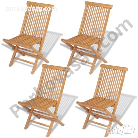 Сгъваеми градински столове тиково дърво масив, снимка 3 - Градински мебели, декорация  - 54163324