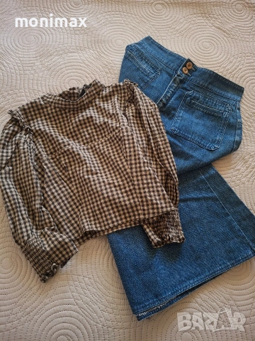 Дънкова пола и топ Zara XS / S
