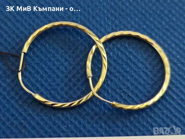 Златни дамски обеци 1.4гр-14к, снимка 2 - Обеци - 54826185