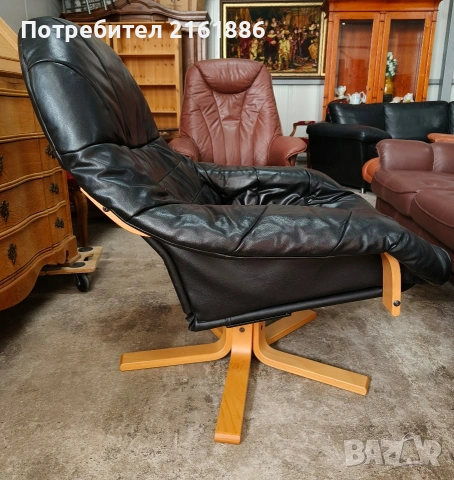 Кресло от естествена кожа , снимка 2 - Дивани и мека мебел - 54183611