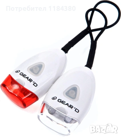 Комплект фар стоп габарити за велосипед колело LED Gear'D, снимка 6 - Аксесоари за велосипеди - 54536579