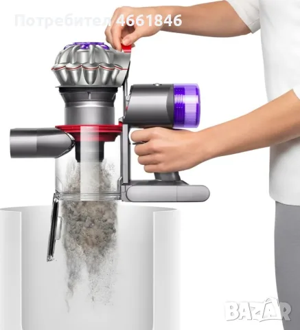 Вертикална безжична прахосмукачка Dyson V8 Advanced – Пълен комплект, с кутия (Като нова), снимка 3 - Прахосмукачки - 55499744