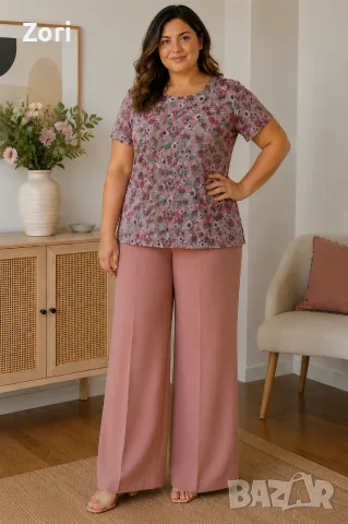 Блуза на цветчета 3XL/4XL размер, снимка 2 - Тениски - 55387937