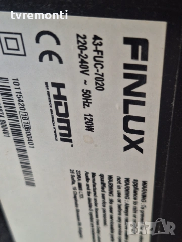 T con board 6870C-0552A , 6871L-4024B ,for 43inc DISPLAY VES430QNDL-2D-N11,  FINLUX   модел 43-FUC-7, снимка 6 - Части и Платки - 55010052