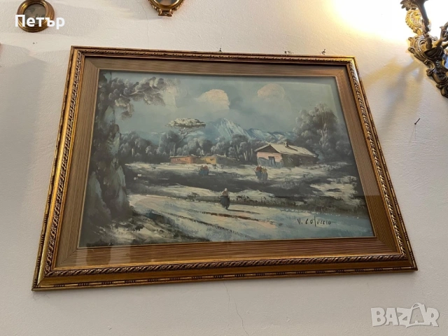 Двойка италиански картини, снимка 5 - Антикварни и старинни предмети - 54870875