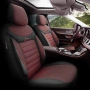 Луксозна тапицерия OTOM текстил с еко кожа LINE Design – Черна с червен шев, снимка 2