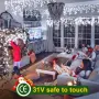 320 LED коледни светлини тип „ледуни“, 10 м с таймер и 8 режима, студено бяло, снимка 6