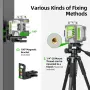 360° Huepar ZK03CG-L лазерен нивелир зелен с 12 кръстосани линии нивел лазер импулсен режим, снимка 8