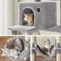 Драскалка за котки Light Gray 206 см – XXL катерушка с 2 къщички, хамак и площадки, снимка 5