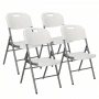 4 бр. Сгъваеми Кетъринг Столове HDPE – Бели, За Градина и Събития, снимка 3