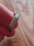 Оригинален сребърен пръстен Pandora Signature Logo Pavé & Beads – размер 50, снимка 6