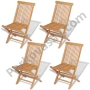 Сгъваеми градински столове тиково дърво масив, снимка 3