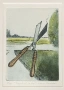 Стара картина, суха игла, литография, офорт, графика, подписана. Warner Hemstede, снимка 2
