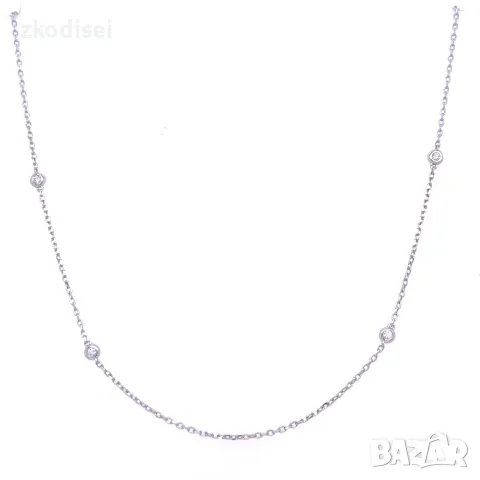 Златнo колие с диаманти 0,10Ct. чистота:SI 41см. модел:42554-1