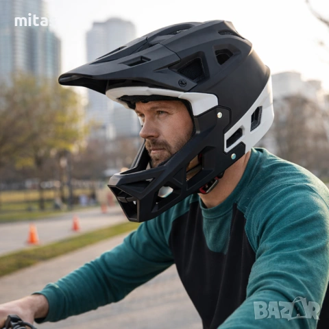 Кросова каска MARTAR, Full Face, ЕN Сертифицирана, Олекотена (690g), Размер: S/M, снимка 12 - Аксесоари за велосипеди - 53110321