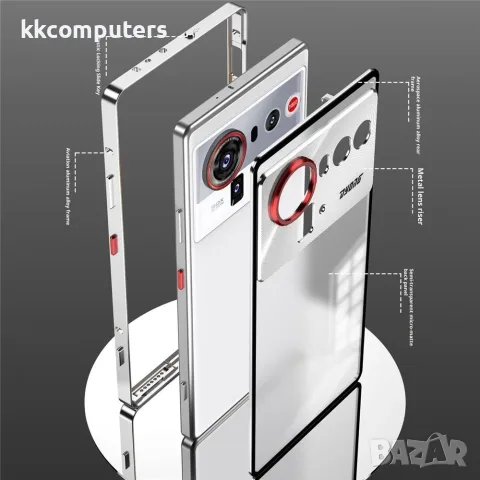 За ZTE nubia Z80 Ultra 5G Матов Калъф с Алуминиева Рамка, PC Гръб, Pop-Up Заключване и Скрийн Протек, снимка 6 - Калъфи, кейсове - 55390578