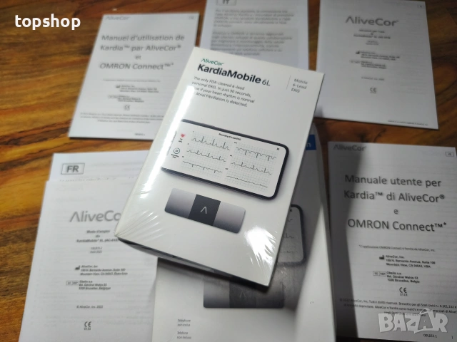 Чисто нов фабрично запечатан в целофан 6-канален ЕКГ апарат AliveCor KardiaMobile 6L  , снимка 8 - Уреди за диагностика - 55236944