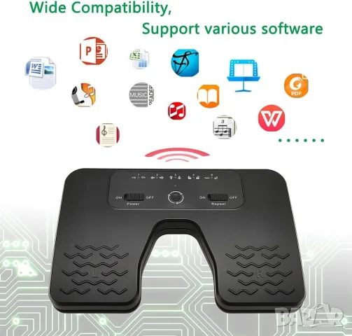 Tavsou Bluetooth музикален педал обръщане на страници за таблети смартфони или лаптоп, снимка 4 - Други - 55449822