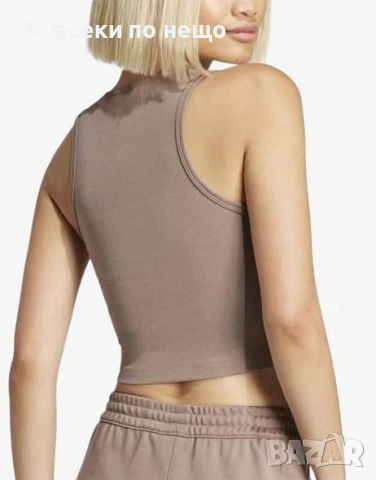 ADIDAS Essentials Ribbed Tank Top Brown Дамски Кафяв Топ Код P2755, снимка 4 - Корсети, бюстиета, топове - 55066435